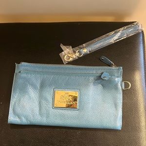 Blue clutch wristlet
